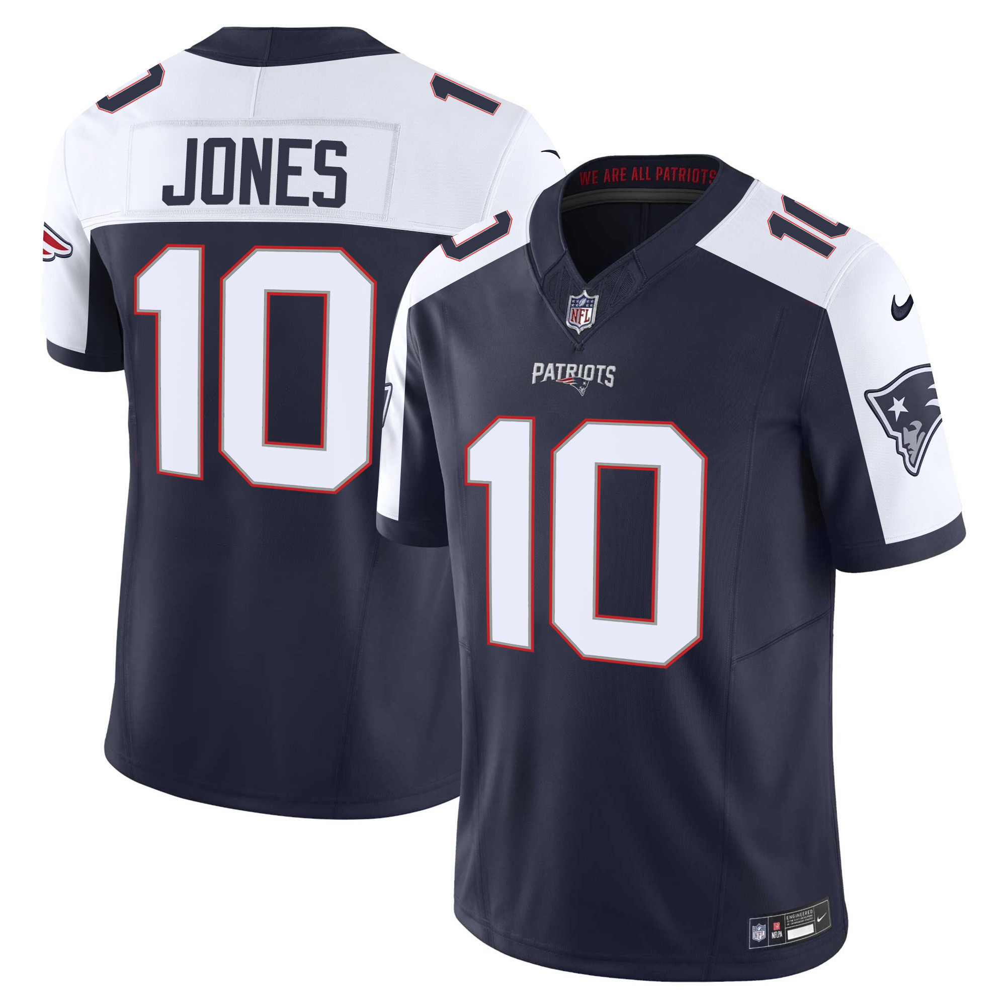 Mac Jones Men's New England Patriots Vapor Limited Alternate Jersey - All Stitched