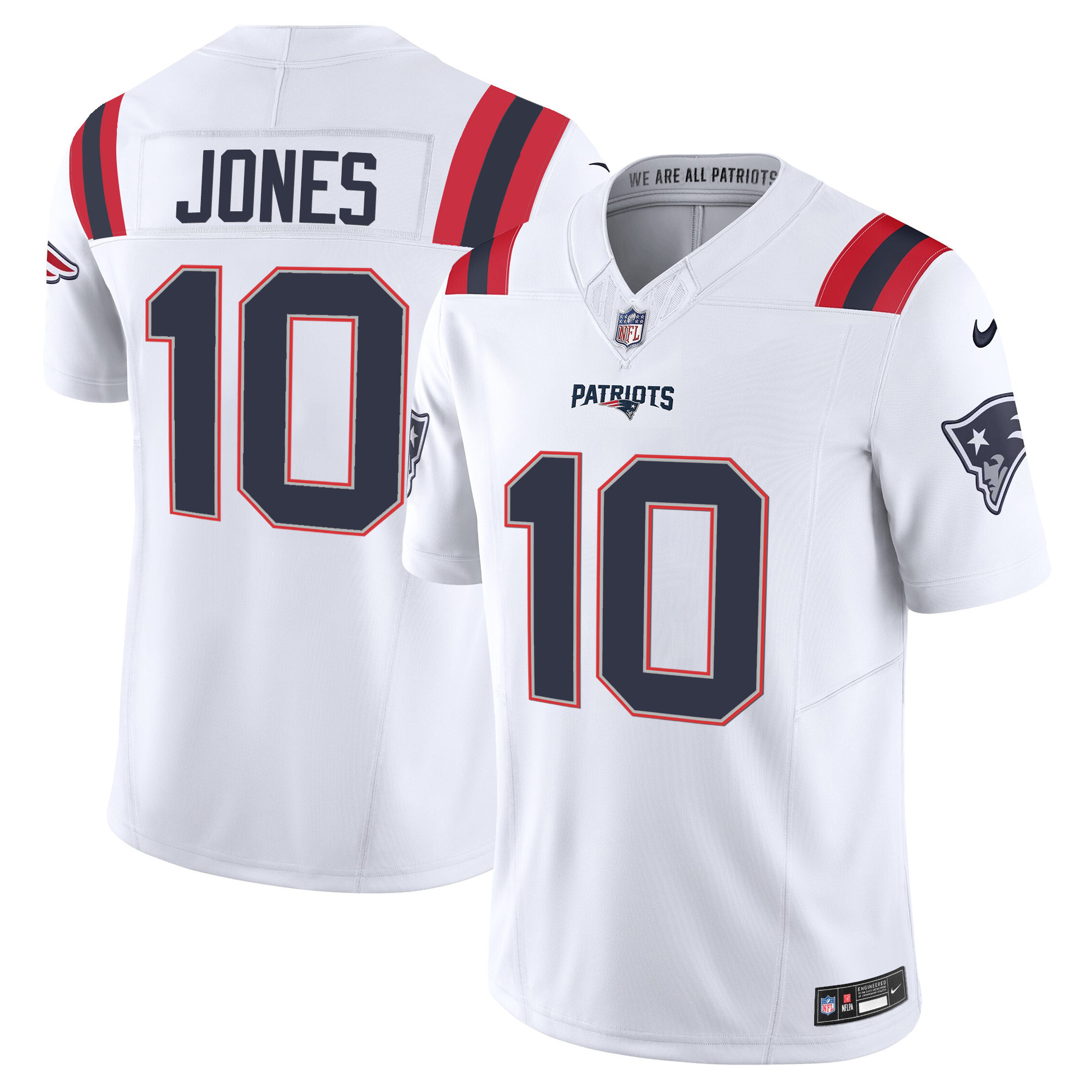 Mac Jones Men's New England Patriots Vapor Limited White Jersey - All Stitched