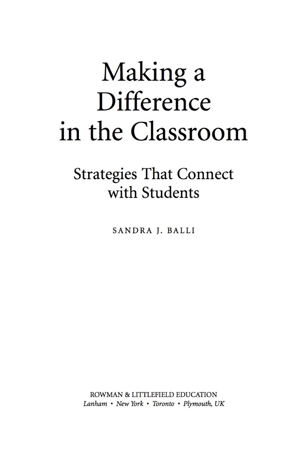 Making a Difference in the Classroom - (PDF/EPUB Version)