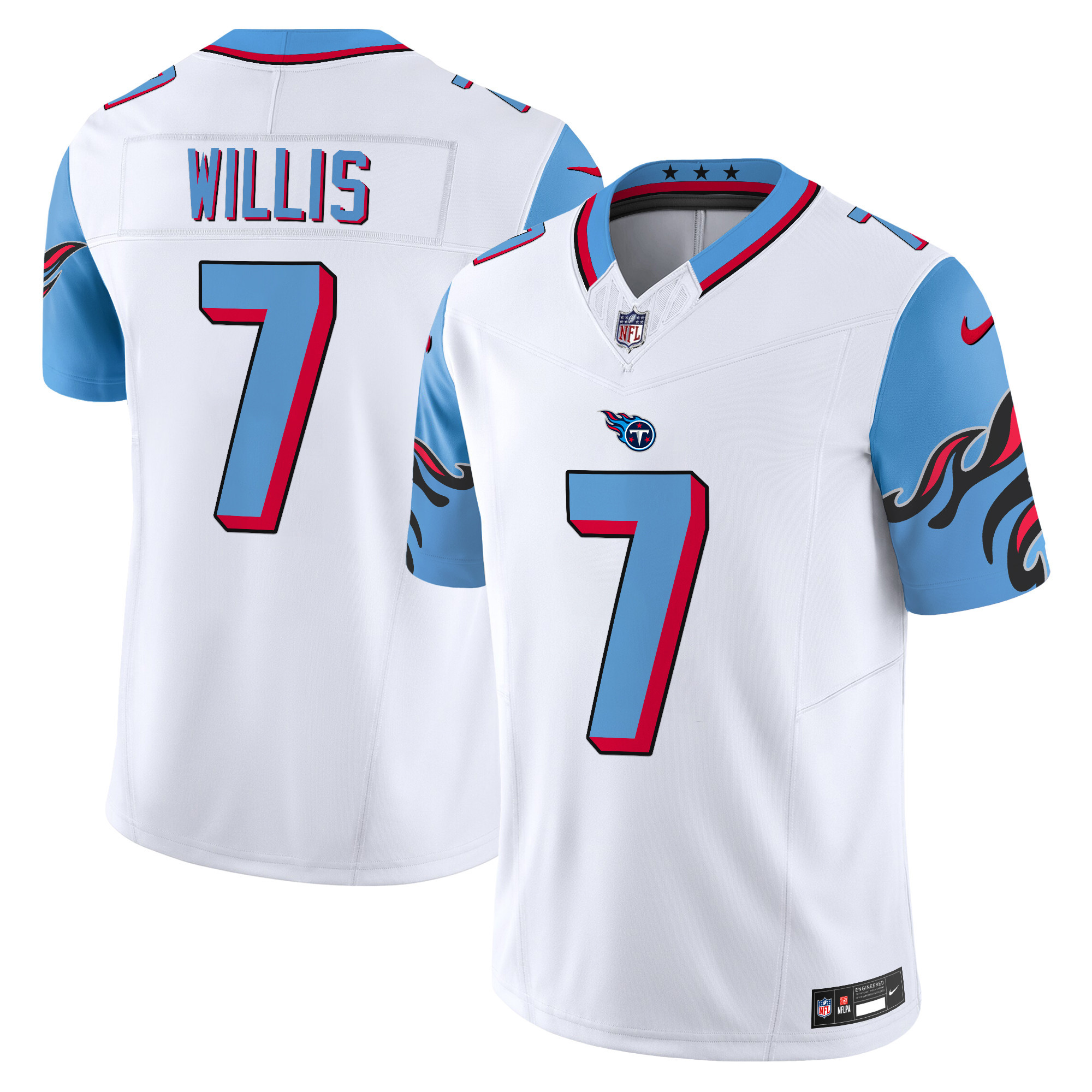 Malik Willis Men's Tennessee Titans Special Vapor Limited Blue Sleeves Jersey - All Stitched