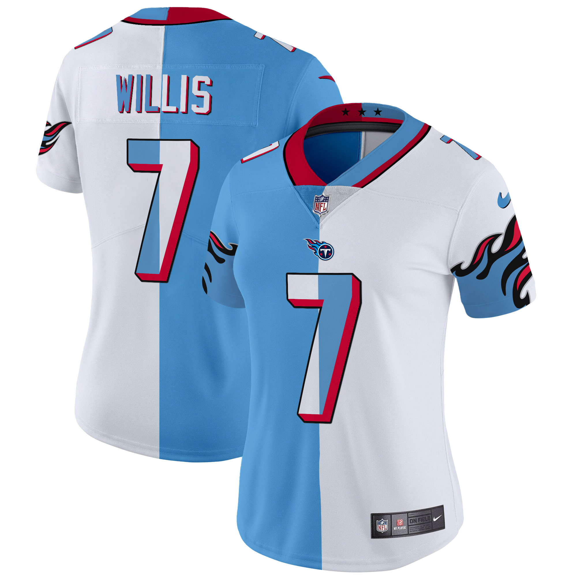 Malik Willis Women's Tennessee Titans Special Vapor Limited Split Jersey - All Stitched