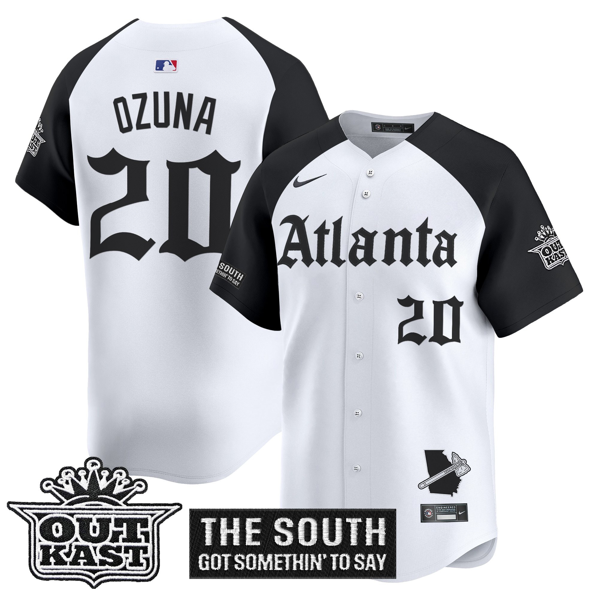 Marcell Ozuna Men's Atlanta Braves 'Gothic South x Outkast Edition' Vapor Premier Limited Alternate Jersey - All Stitched