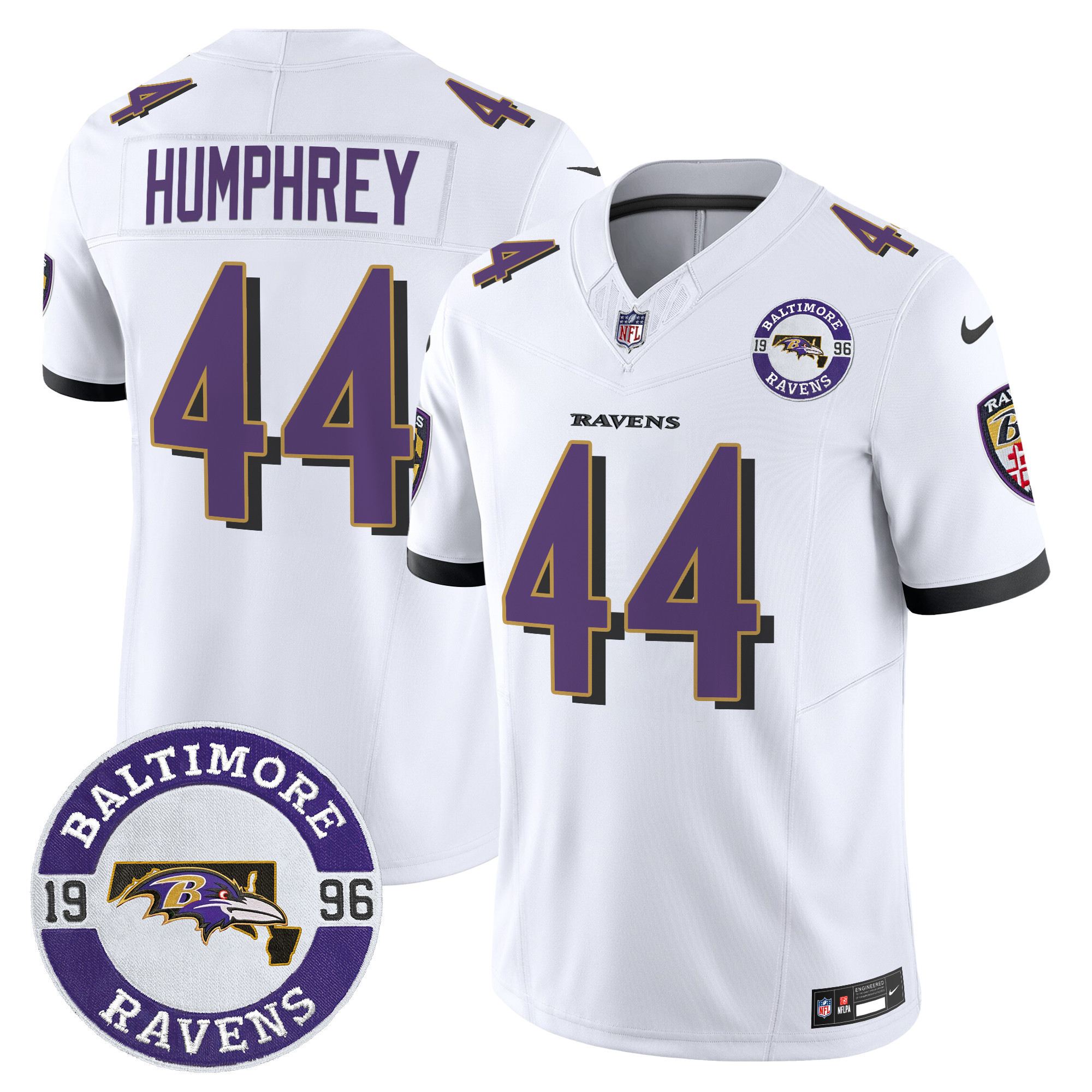 Marlon Humphrey Men's Baltimore Ravens 2024 Vapor Limited White Jersey - All Stitched