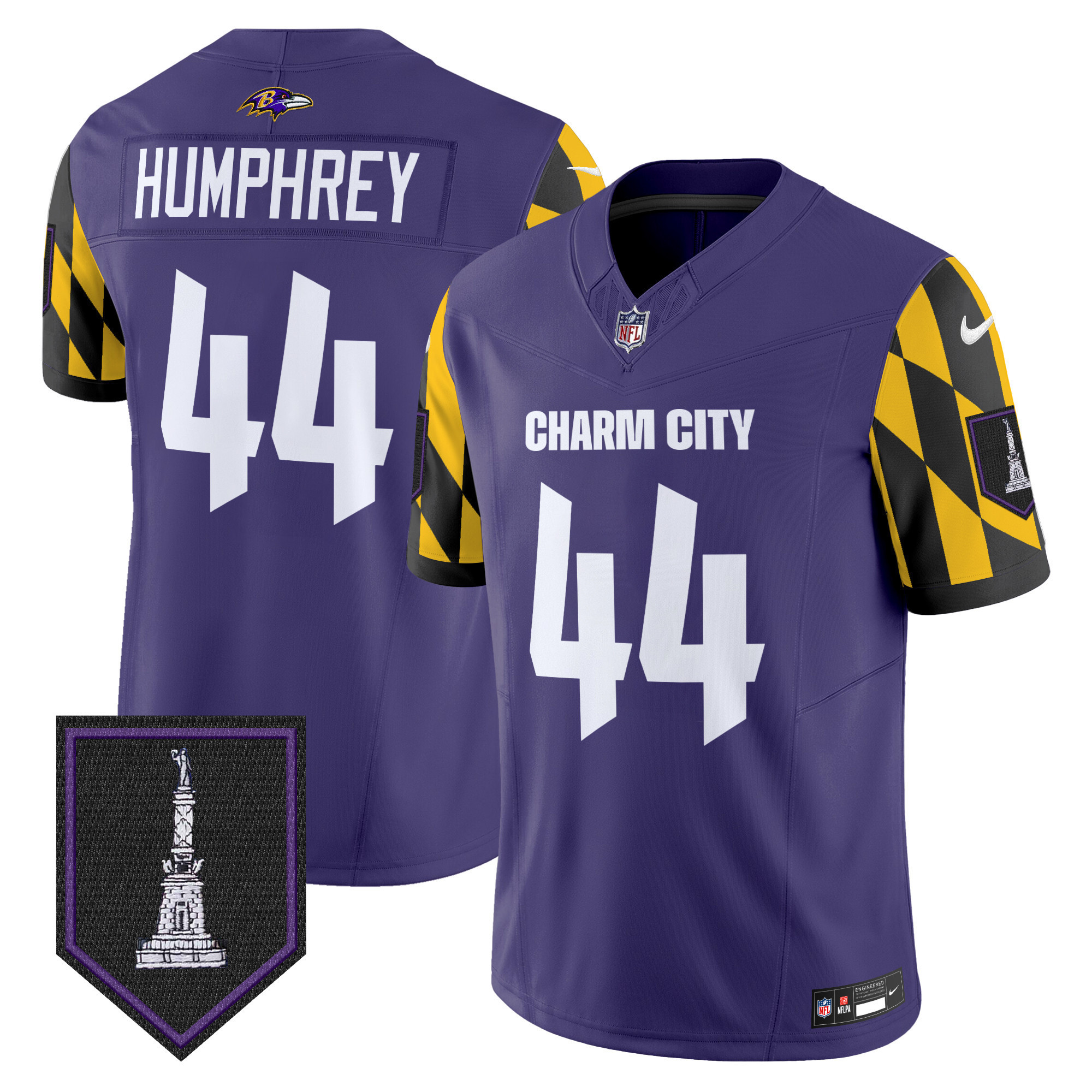Marlon Humphrey Men's Baltimore Ravens City Edition Patch Vapor Limited Purple Jersey - All Stitched
