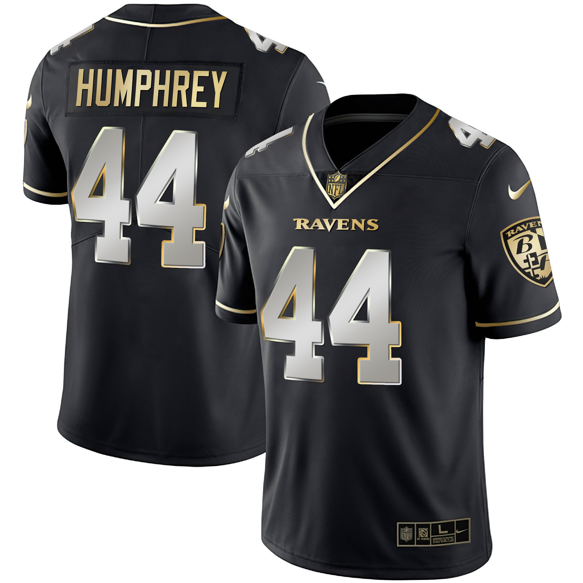 Marlon Humphrey Men's Baltimore Ravens Gold Vapor Black Limited Jersey - All Stitched