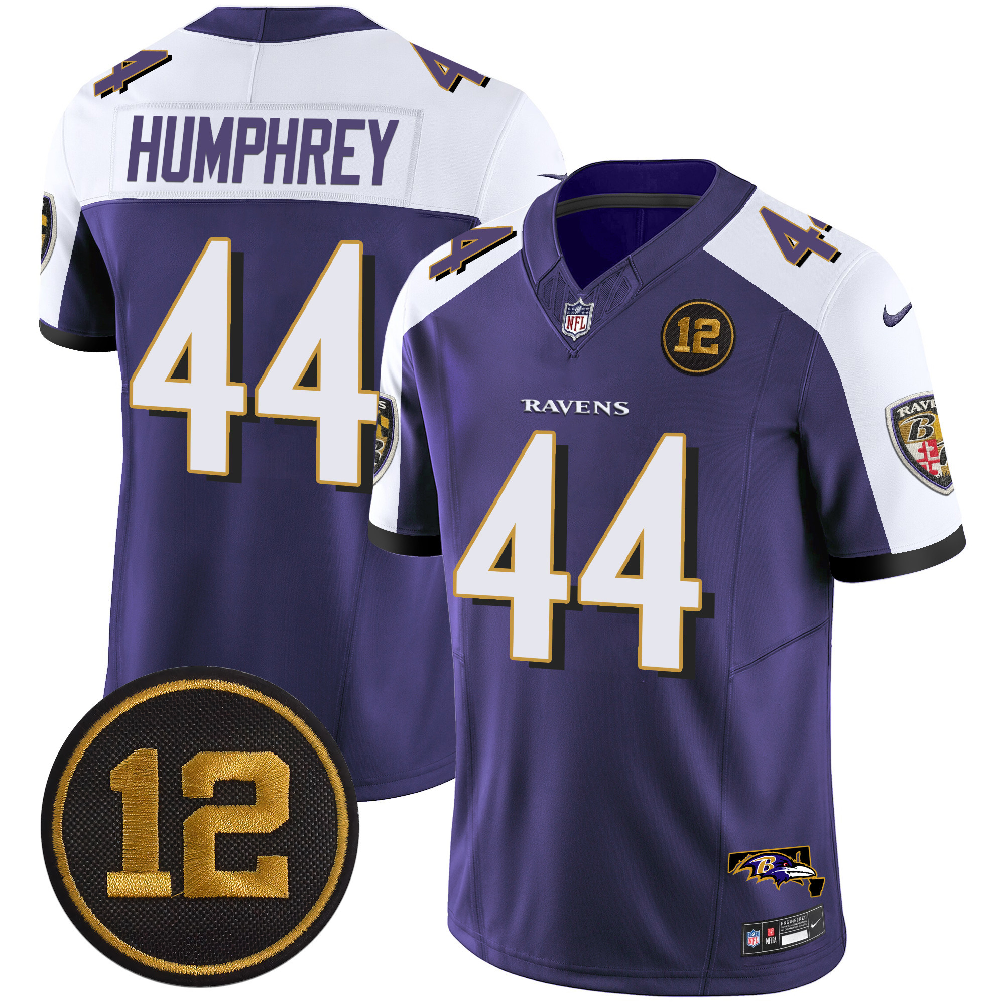 Marlon Humphrey Men's Baltimore Ravens Jacoby Jones Patch Vapor Limited Purple Alternate Jersey - All Stitched
