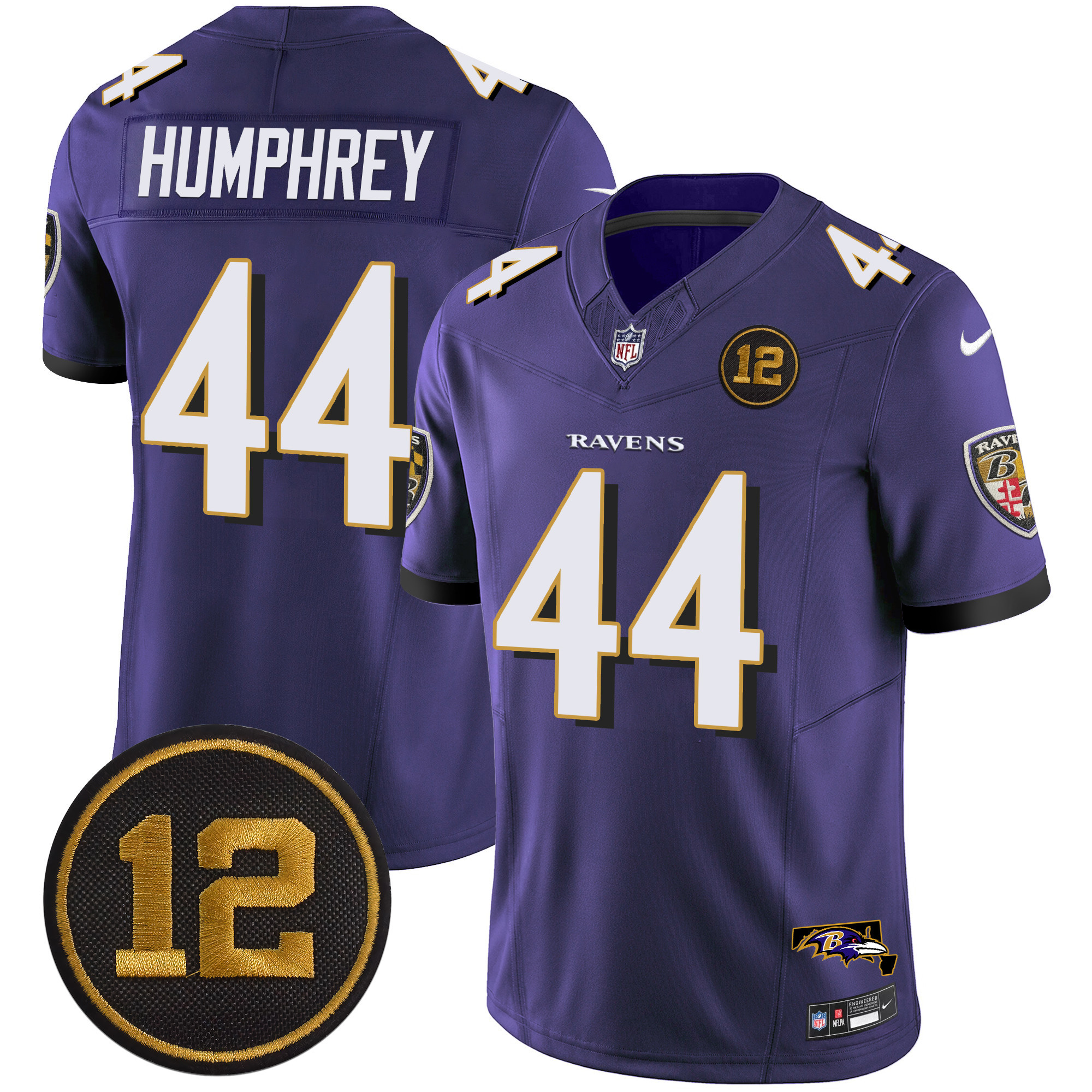 Marlon Humphrey Men's Baltimore Ravens Jacoby Jones Patch Vapor Limited Purple Jersey - All Stitched