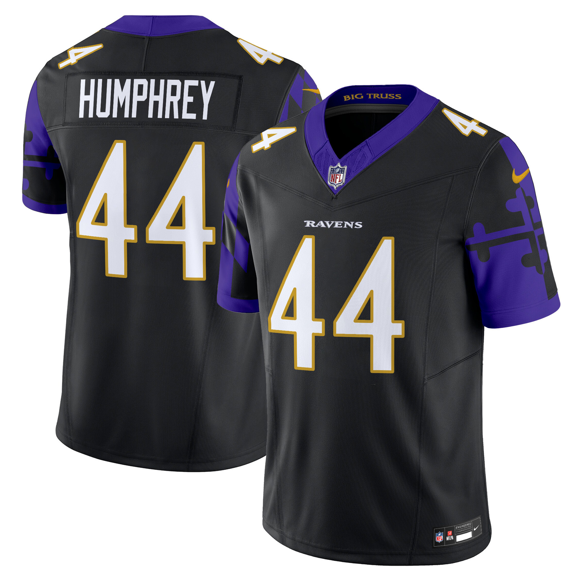 Marlon Humphrey Men's Baltimore Ravens Maryland Flag Vapor Limited Black Jersey - All Stitched