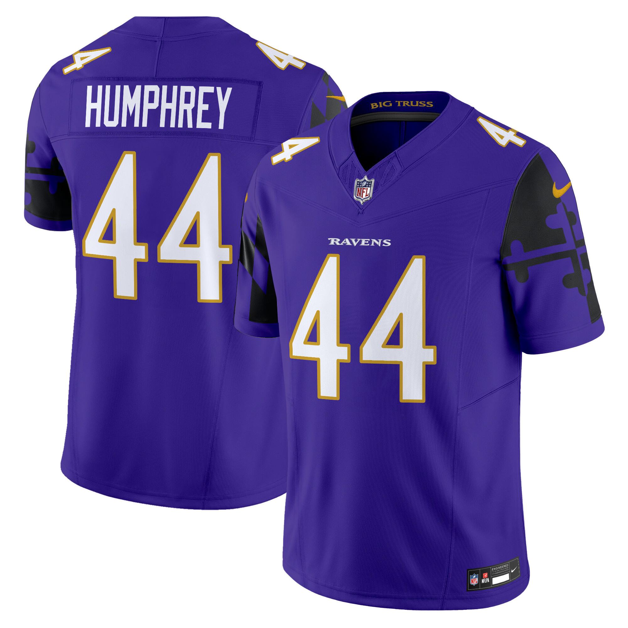 Marlon Humphrey Men's Baltimore Ravens Maryland Flag Vapor Limited Purple Jersey - All Stitched