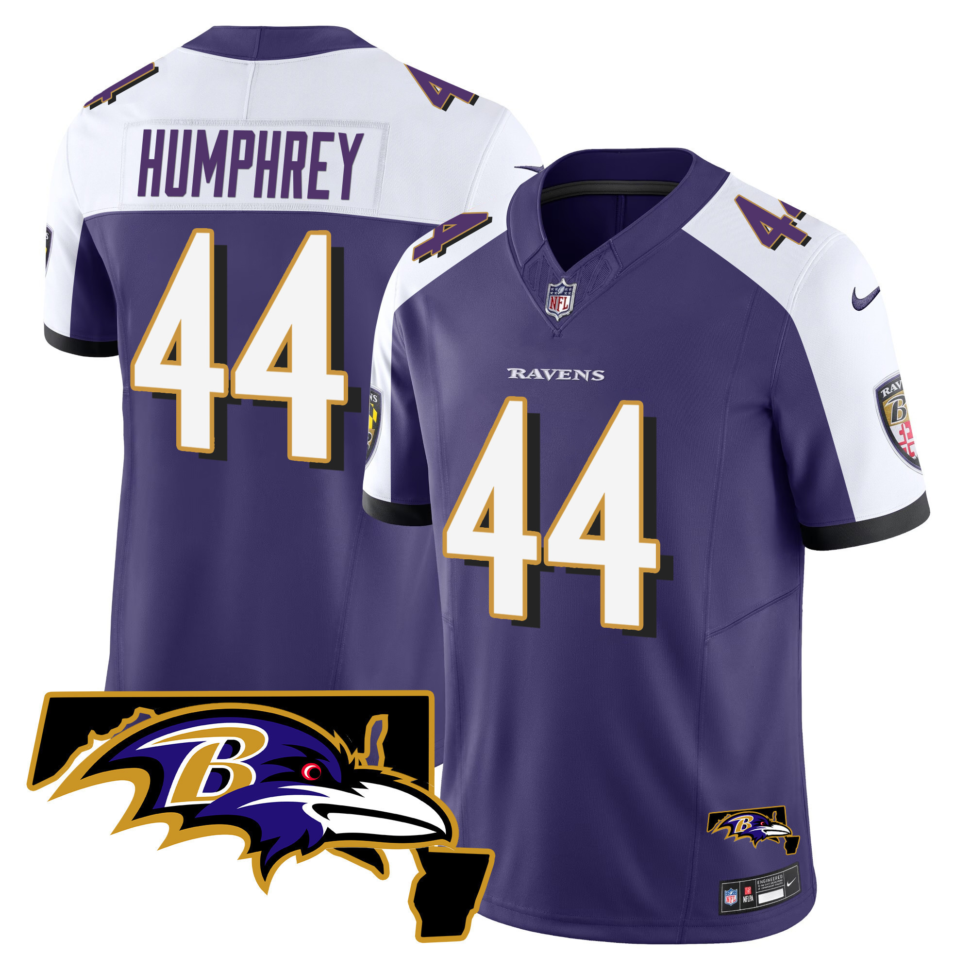 Marlon Humphrey Men's Baltimore Ravens Maryland Patch Vapor Limited Purple Alternate Jersey - All Stitched