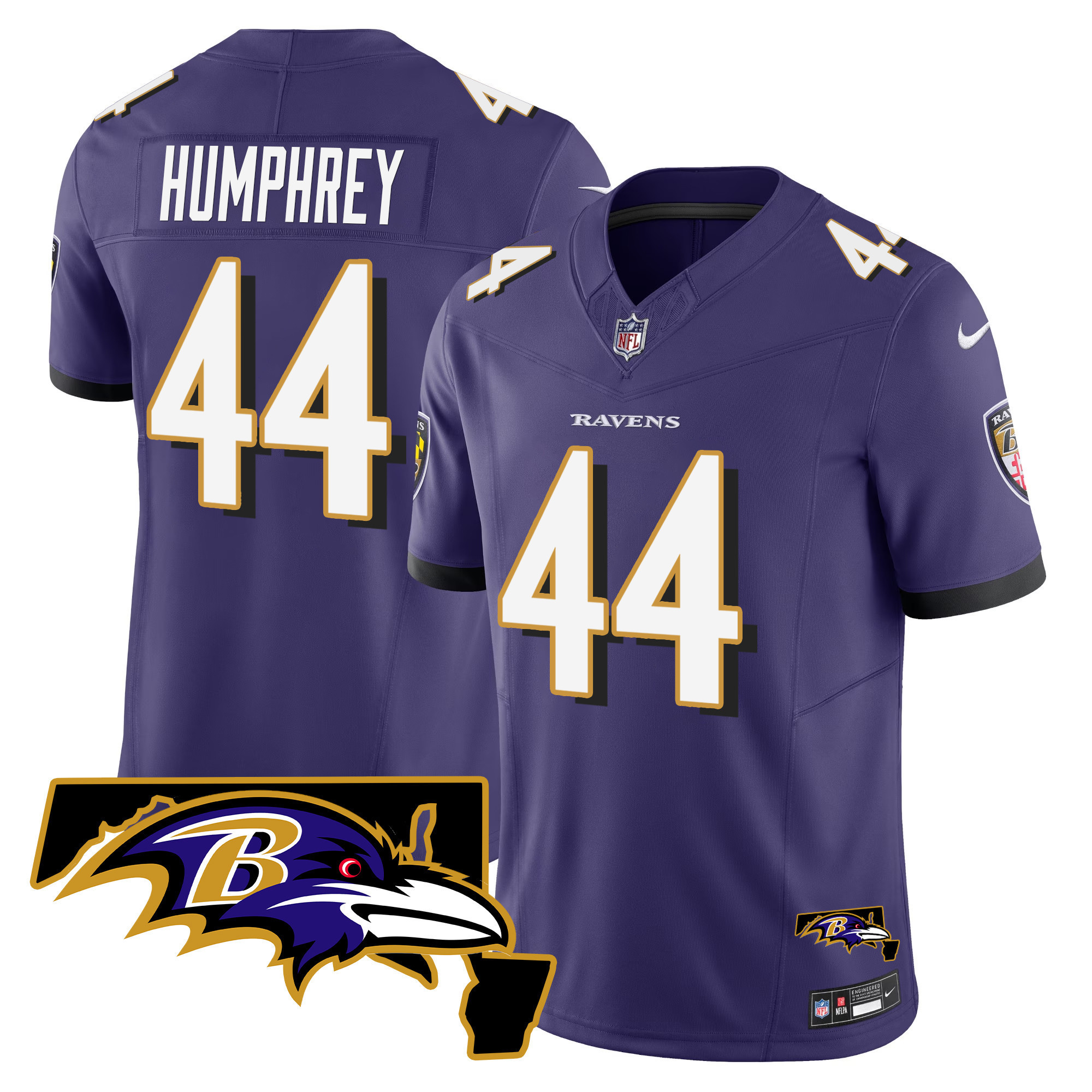 Marlon Humphrey Men's Baltimore Ravens Maryland Patch Vapor Limited Purple Jersey - All Stitched