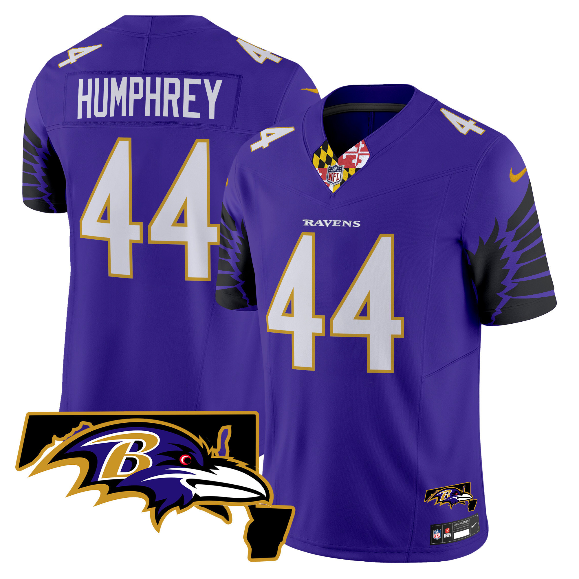 Marlon Humphrey Men's Baltimore Ravens Maryland Patch Vapor Limited Purple Jersey - All Stitched