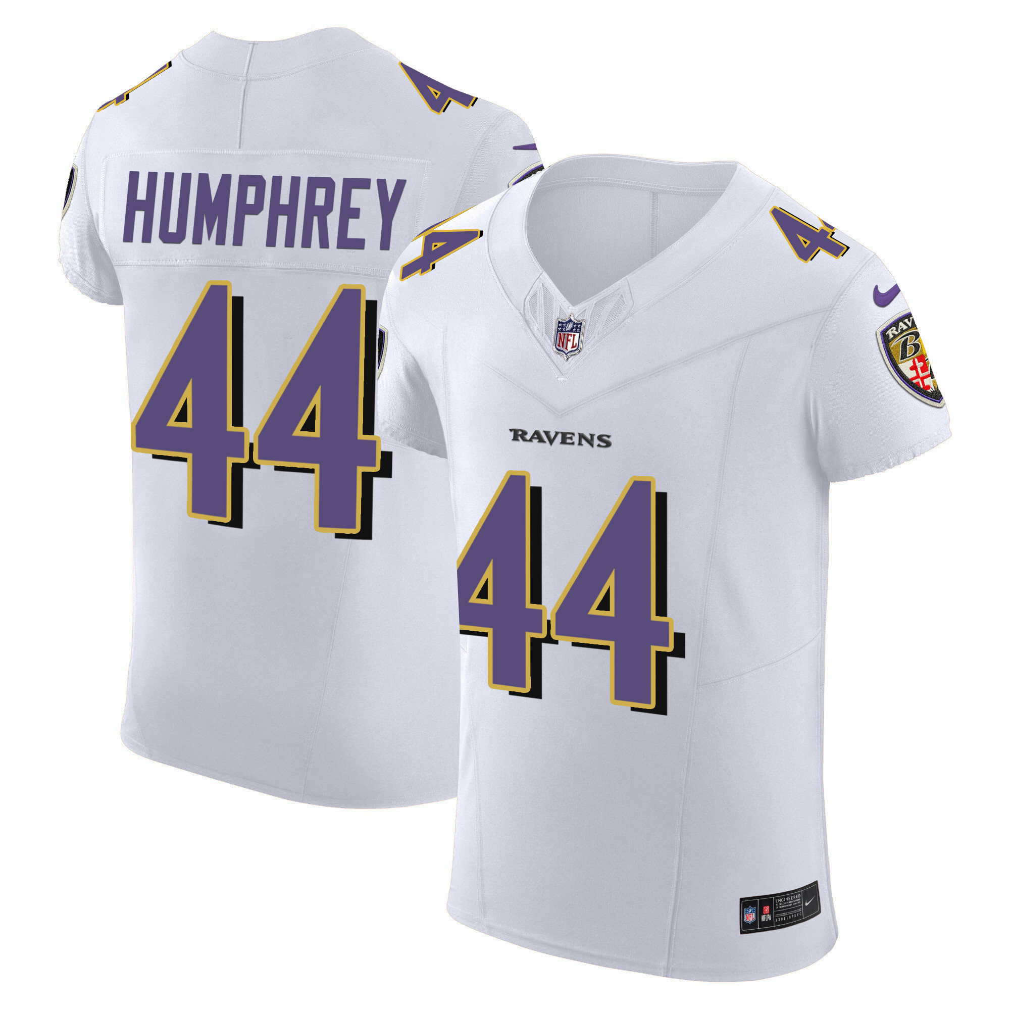 Marlon Humphrey Men's Baltimore Ravens Vapor Elite White Jersey - All Stitched