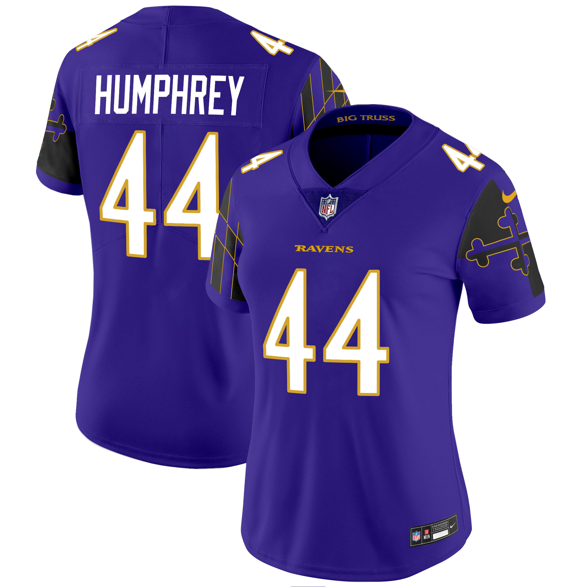 Marlon Humphrey Women's Baltimore Ravens Maryland Flag Vapor Limited Purple Jersey - All Stitched