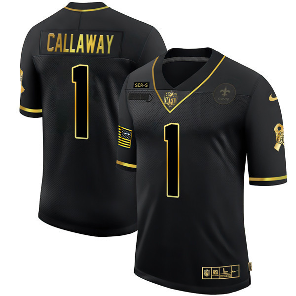 Marquez Callaway Men's New Orleans Saints Black Gold Salute To Service Jersey - All Stitched