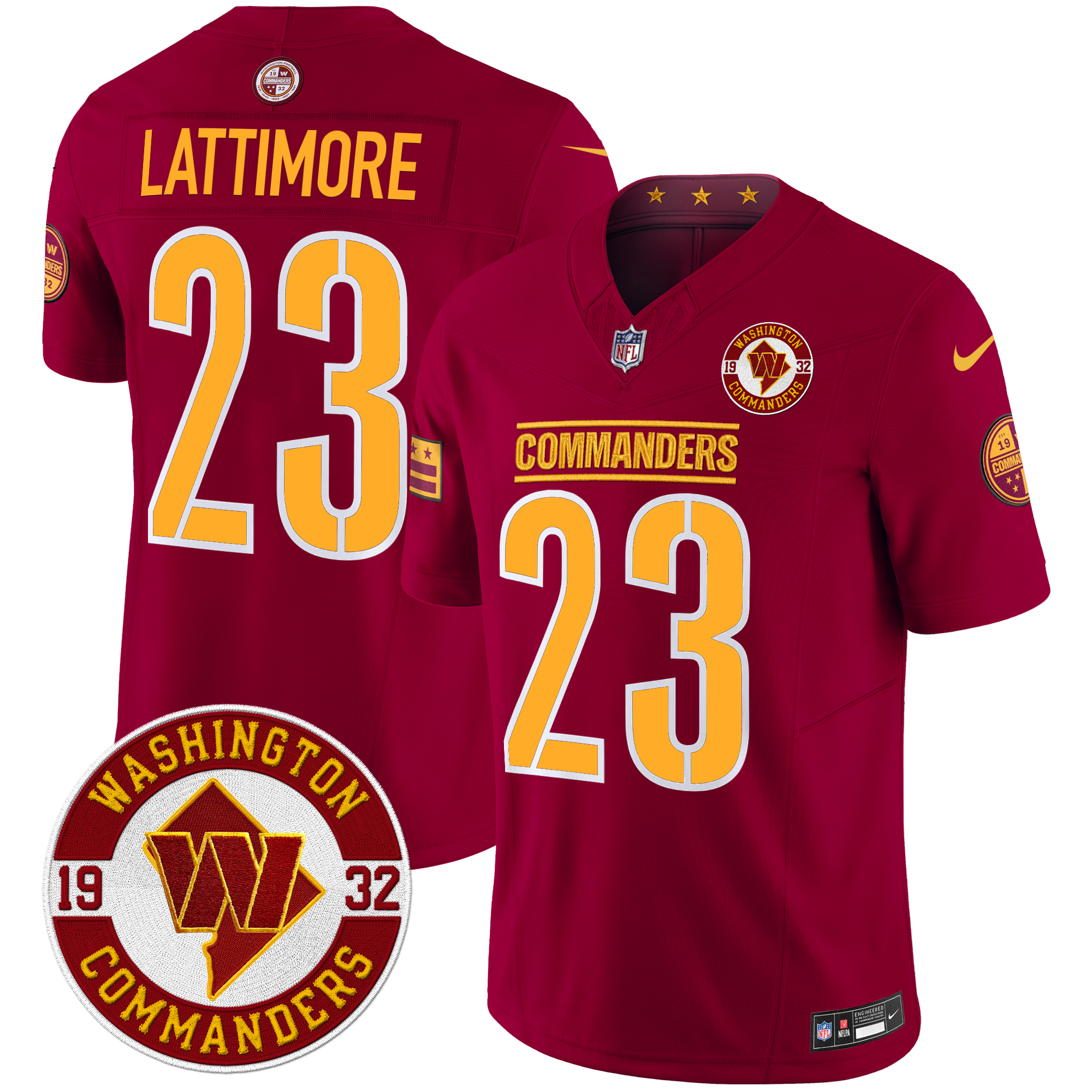 Marshon Lattimore Men's Washington Commanders 2024 Vapor Limited Burgundy Jersey - All Stitched