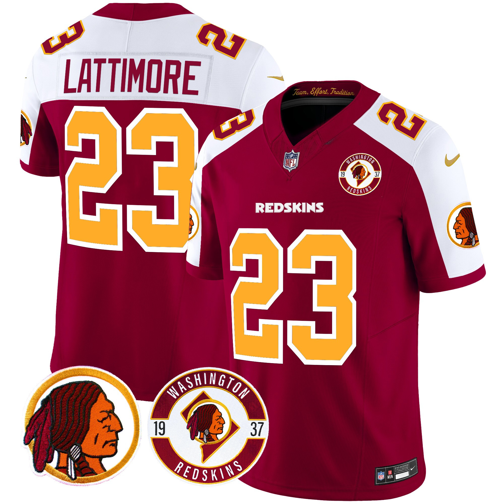 Marshon Lattimore Men's Washington Redskins 2024 Vapor Limited Burgundy Alternate Jersey - All Stitched