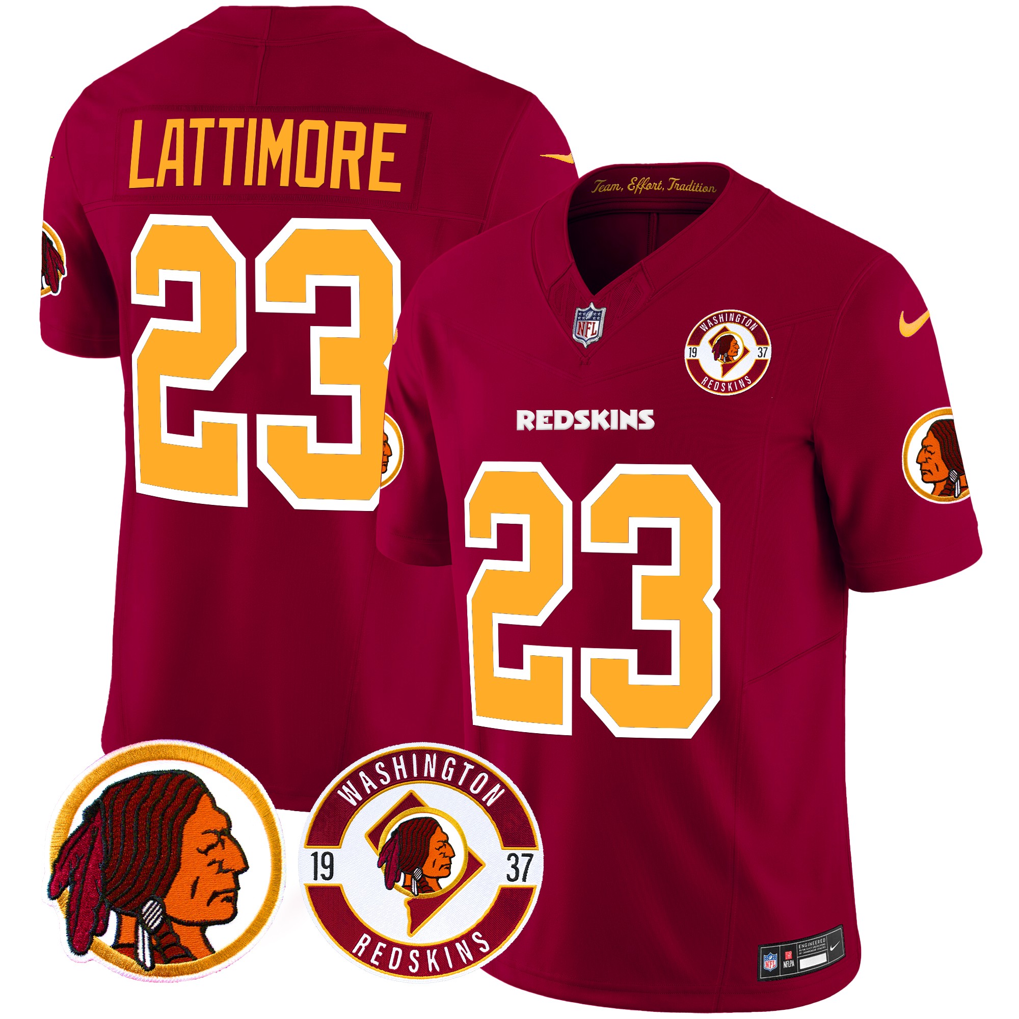 Marshon Lattimore Men's Washington Redskins 2024 Vapor Limited Burgundy Jersey - All Stitched