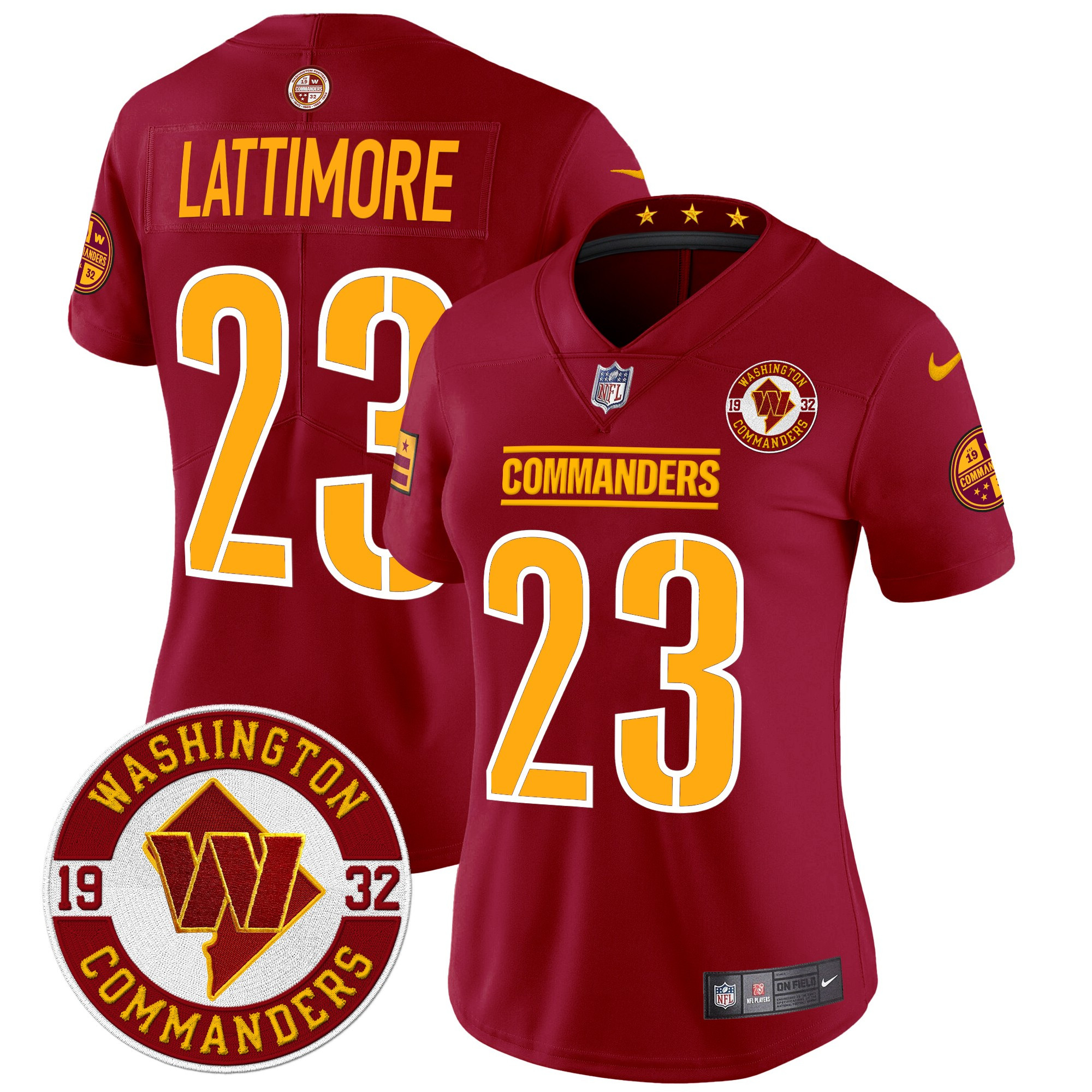 Marshon Lattimore Women's Washington Commanders 2024 Vapor Limited Burgundy Jersey - All Stitched