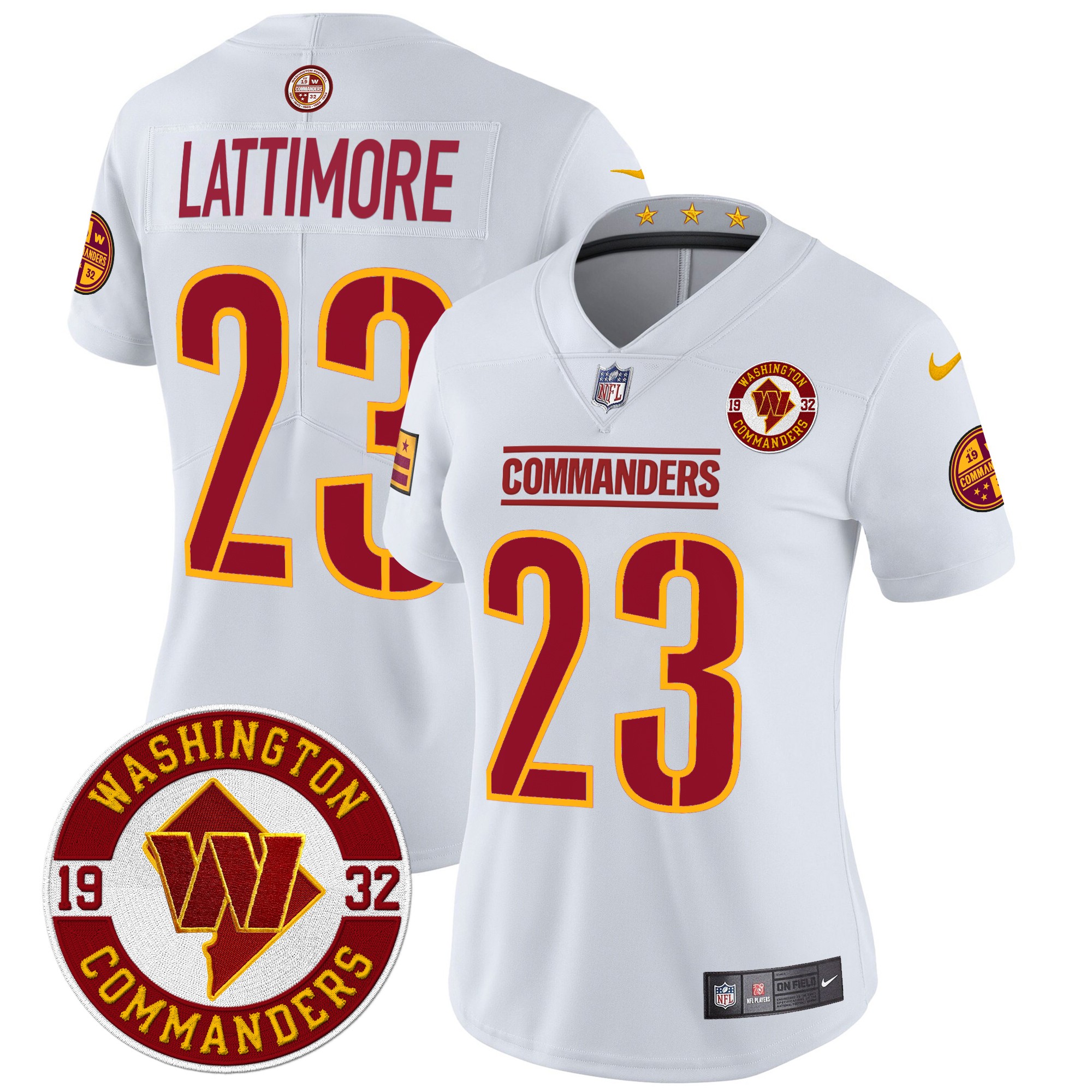 Marshon Lattimore Women's Washington Commanders 2024 Vapor Limited White Jersey - All Stitched