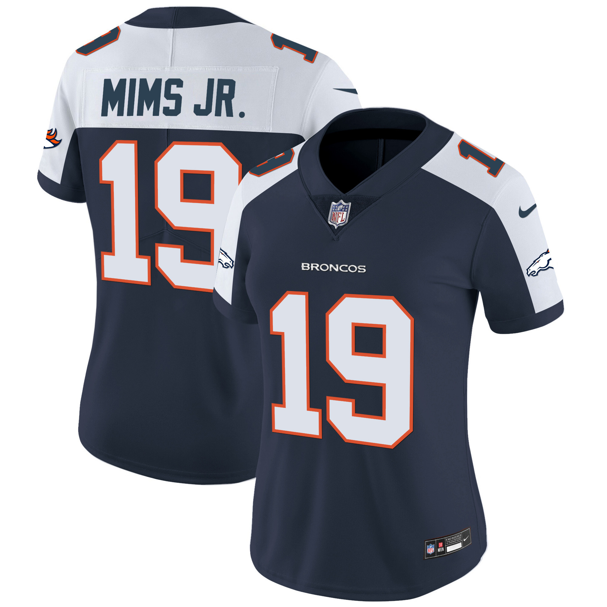 Marvin Mims Jr. Women's Denver Broncos Vapor Limited Navy Alternate Jersey - All Stitched