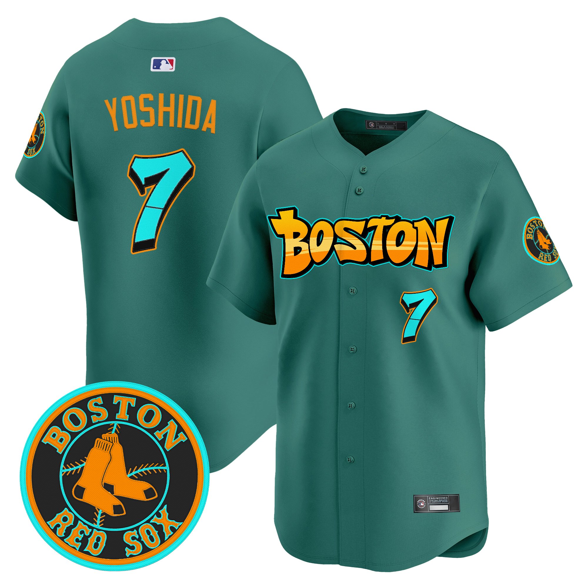 Masataka Yoshida Men's Boston Red Sox 'Graffiti Streetstyle Edition' Vapor Premier Limited Green Monster Jersey - All Stitched