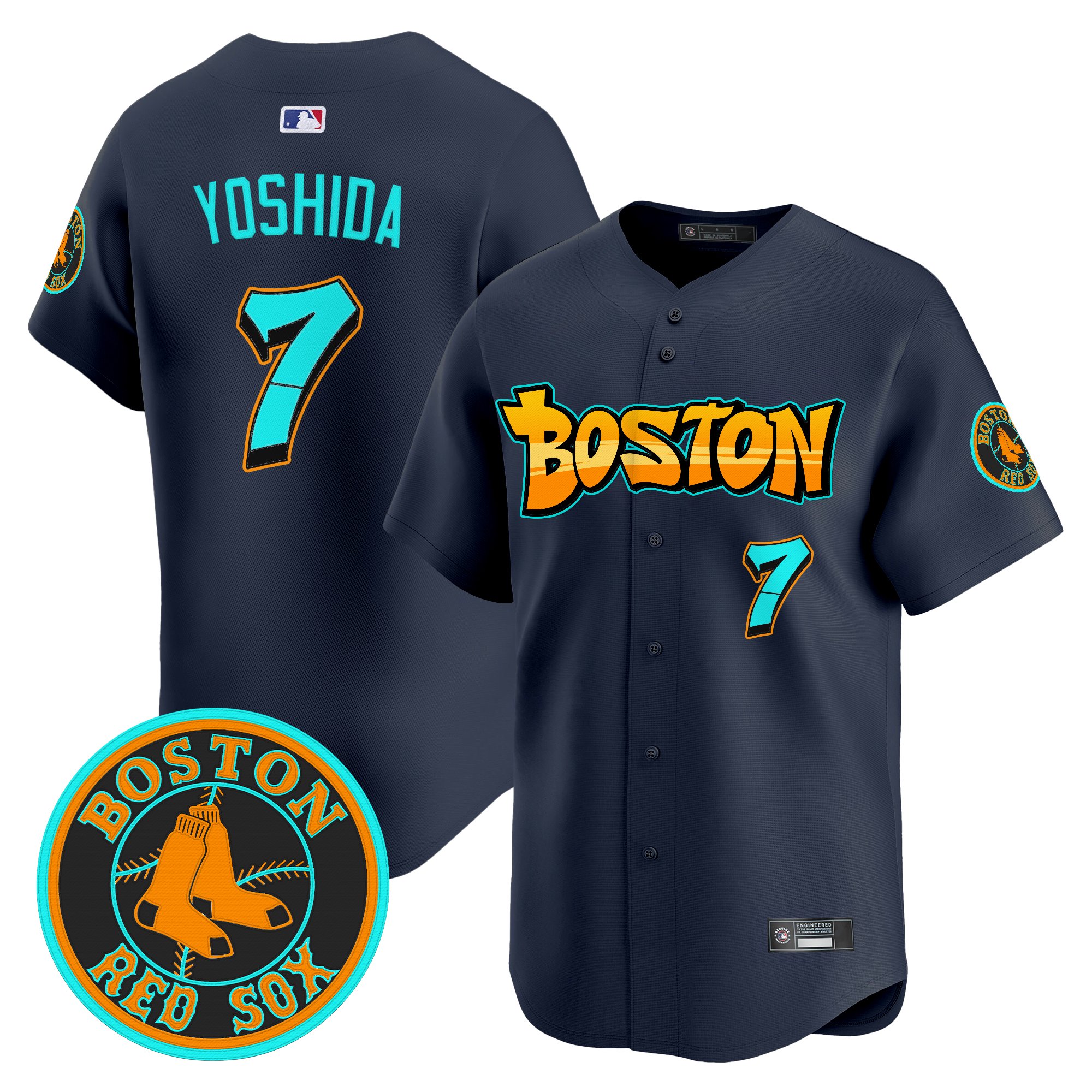 Masataka Yoshida Men's Boston Red Sox 'Graffiti Streetstyle Edition' Vapor Premier Limited Navy Jersey - All Stitched