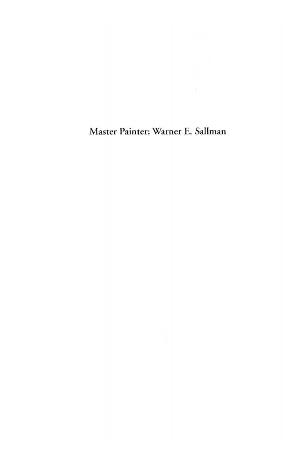 Master Painter Warner E. Sallman  â€“ PDF/EPUB Version Downloadable