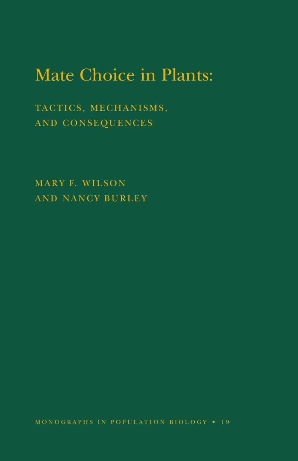 Mate Choice in Plants Tactics, Mechanisms, and Consequences  â€“ PDF/EPUB Version Downloadable