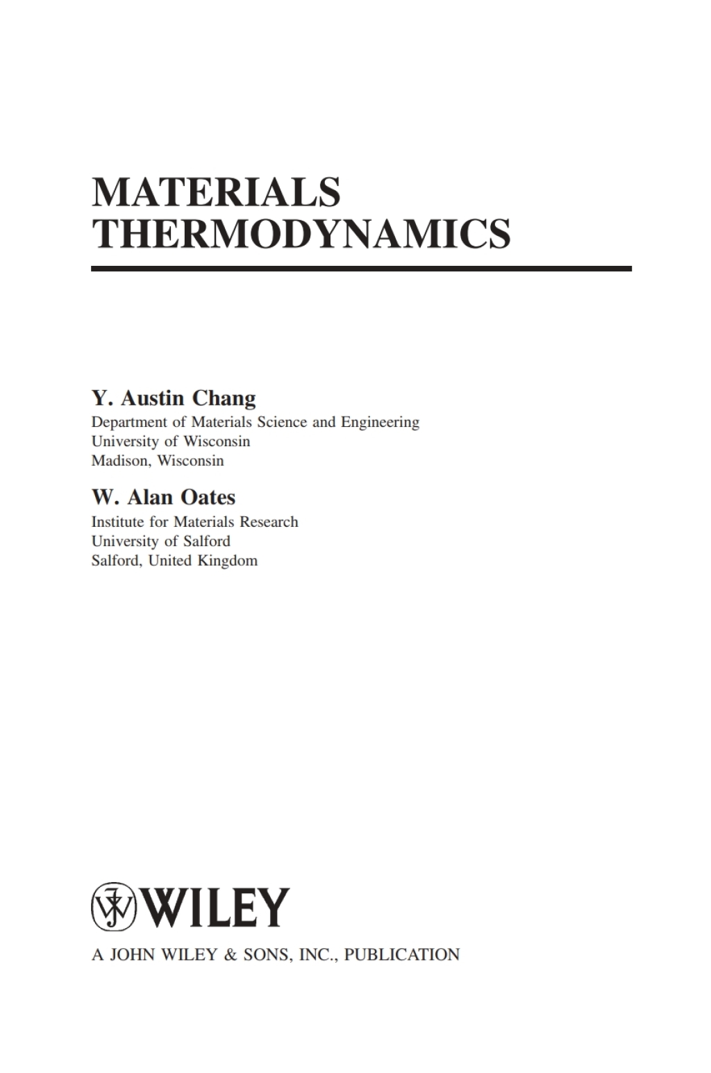Materials Thermodynamics 1st Edition â€“ PDF/EPUB Version Downloadable