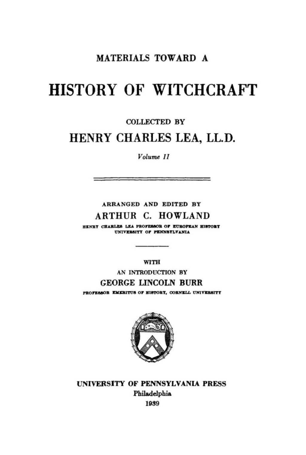 Materials Toward a History of Witchcraft, Volume 2  â€“ PDF/EPUB Version Downloadable