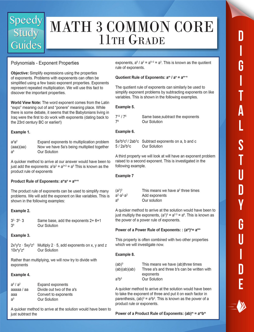 Math 3 Common Core 11th Grade (Speedy Study Guides) - (PDF/EPUB Version)