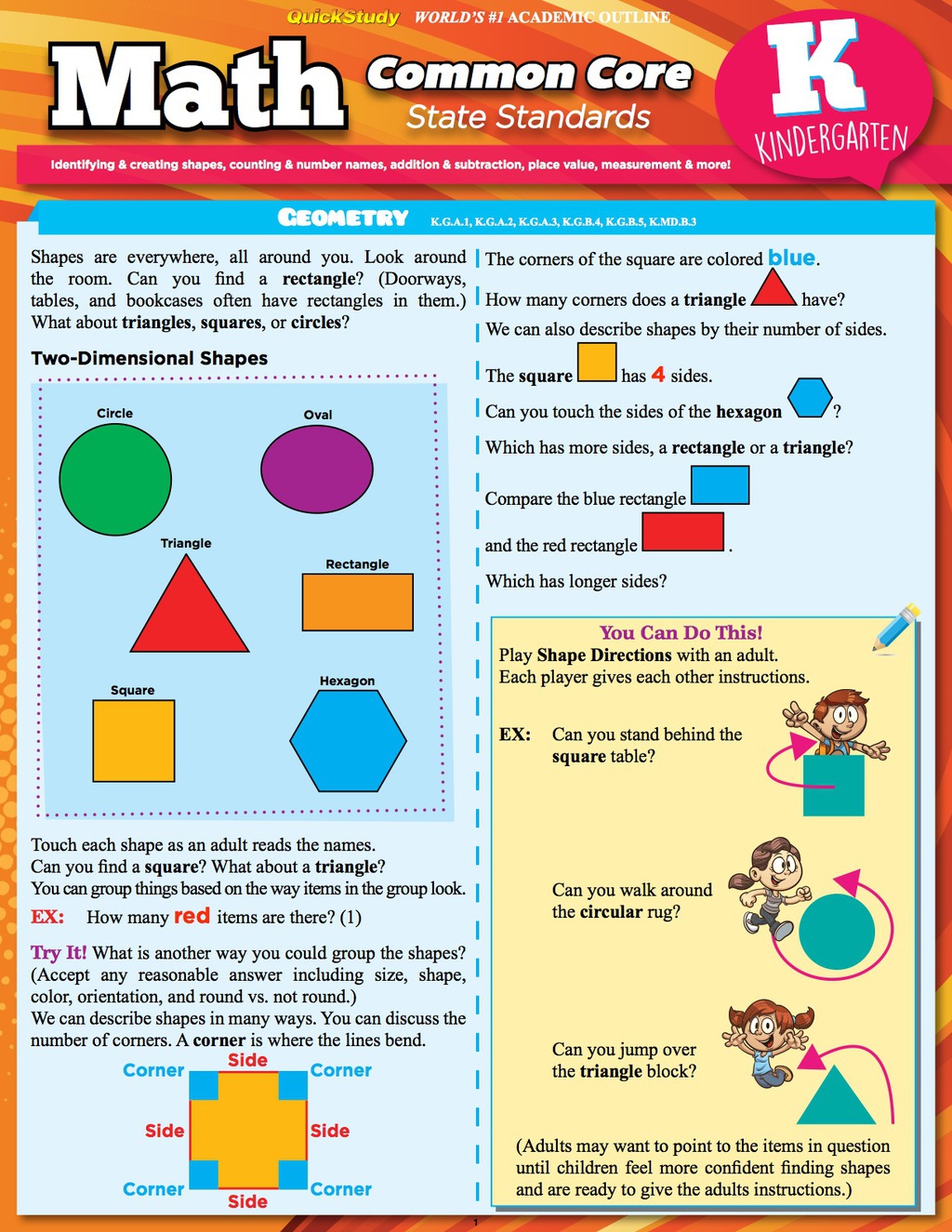 Math Common Core Kindergarten - (PDF/EPUB Version)