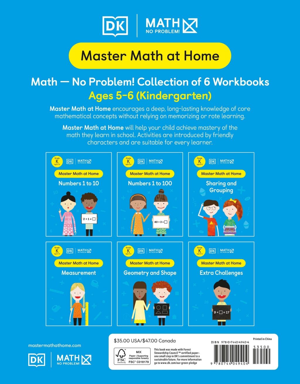 Math - No Problem! Collection of 6 Workbooks, Kindergarten Ages 5-6 - (PDF/EPUB Version)
