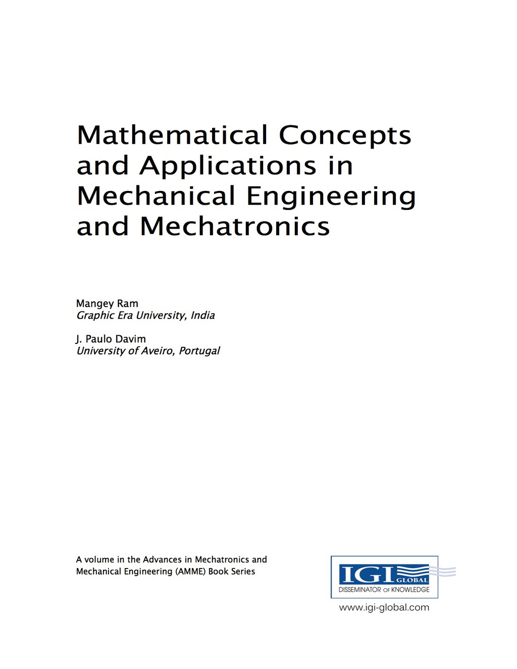 Mathematical Concepts and Applications in Mechanical Engineering and Mechatronics  â€“ PDF/EPUB Version Downloadable