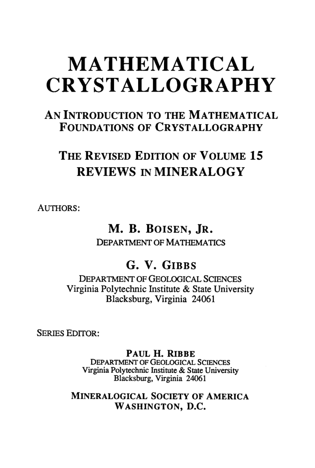 Mathematical Crystallography 1st Edition â€“ PDF/EPUB Version Downloadable