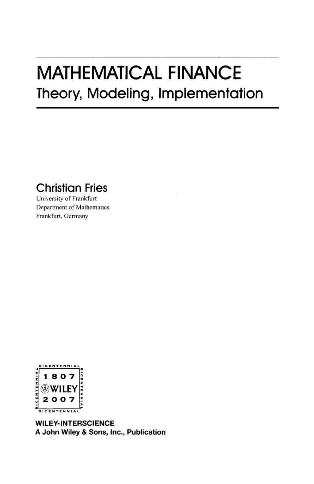 Mathematical Finance Theory, Modeling, Implementation 1st Edition â€“ PDF/EPUB Version Downloadable