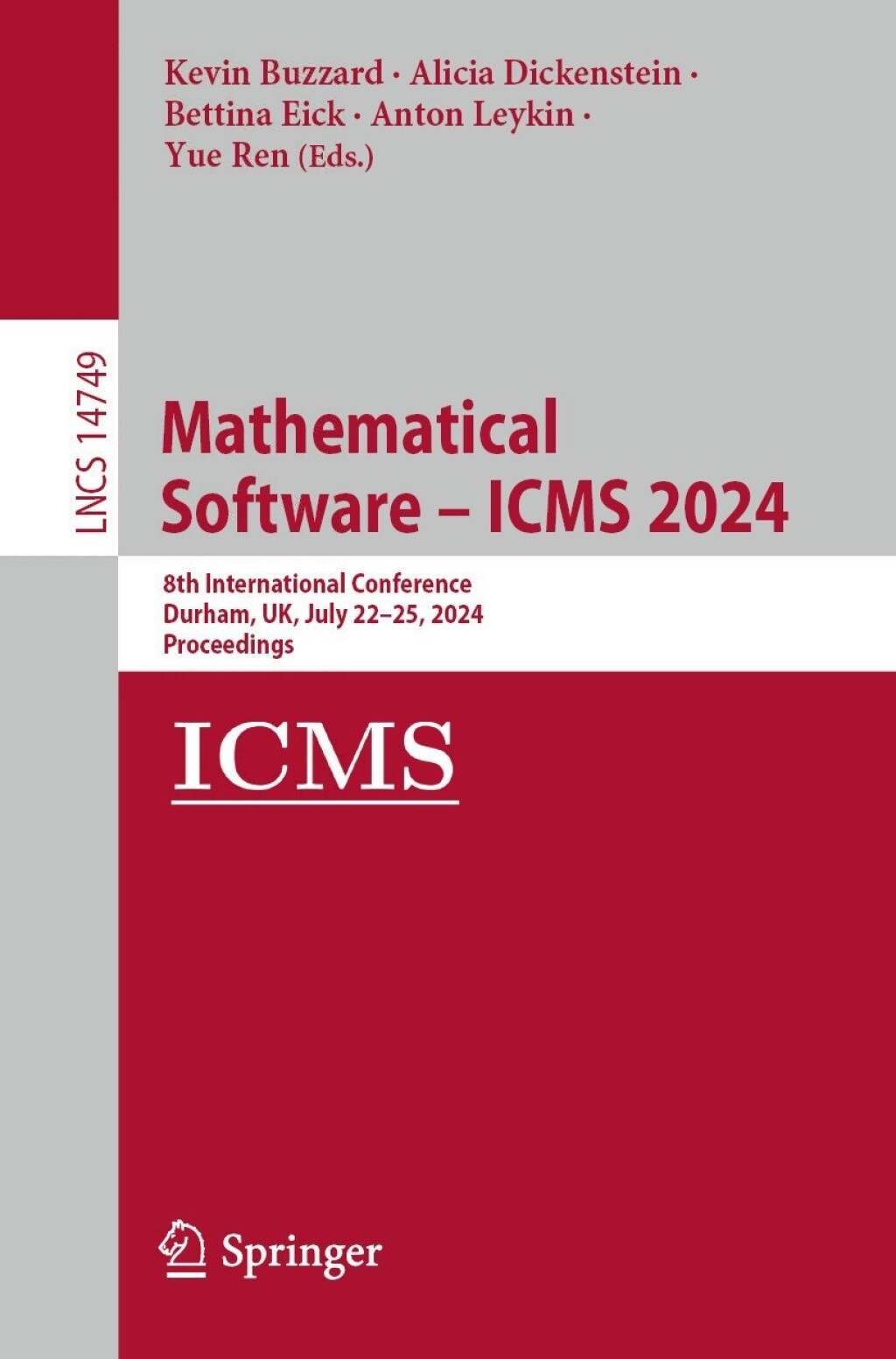 Mathematical Software â€“ ICMS 2024 8th International Conference, Durham, UK, July 22â€“25, 2024, Proceedings  â€“ PDF/EPUB Version Downloadable