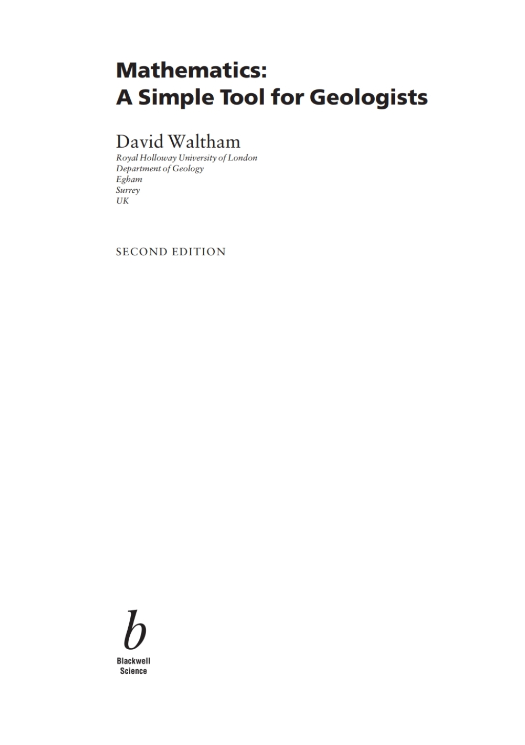 Mathematics A Simple Tool for Geologists 1st Edition â€“ PDF/EPUB Version Downloadable