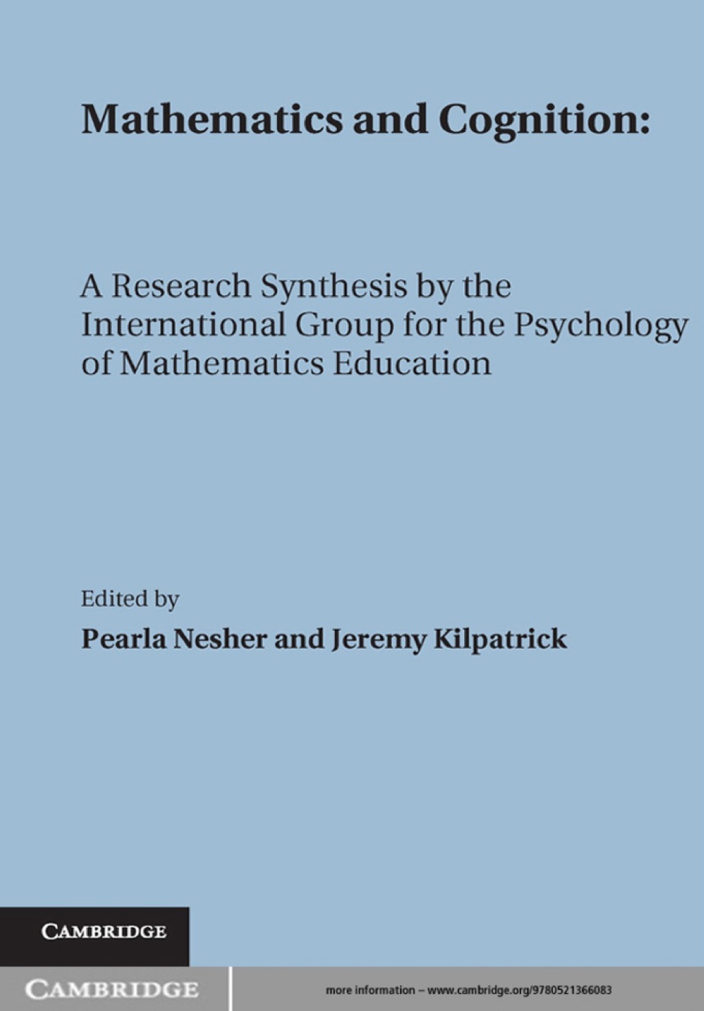 Mathematics and Cognition A Research Synthesis by the International Group for the Psychology of Mathematics Education 1st Edition â€“ PDF/EPUB Version Downloadable