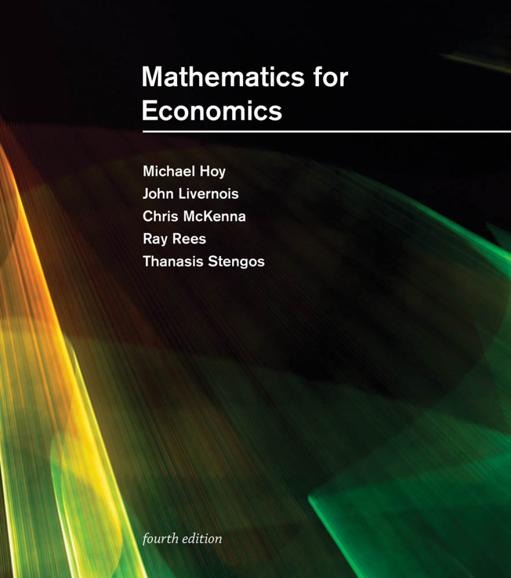 Mathematics for Economics 4th Edition â€“ PDF/EPUB Version Downloadable