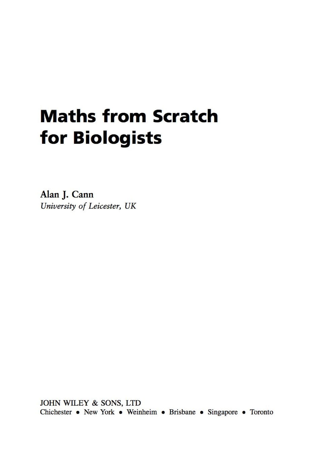 Maths from Scratch for Biologists 1st Edition â€“ PDF/EPUB Version Downloadable