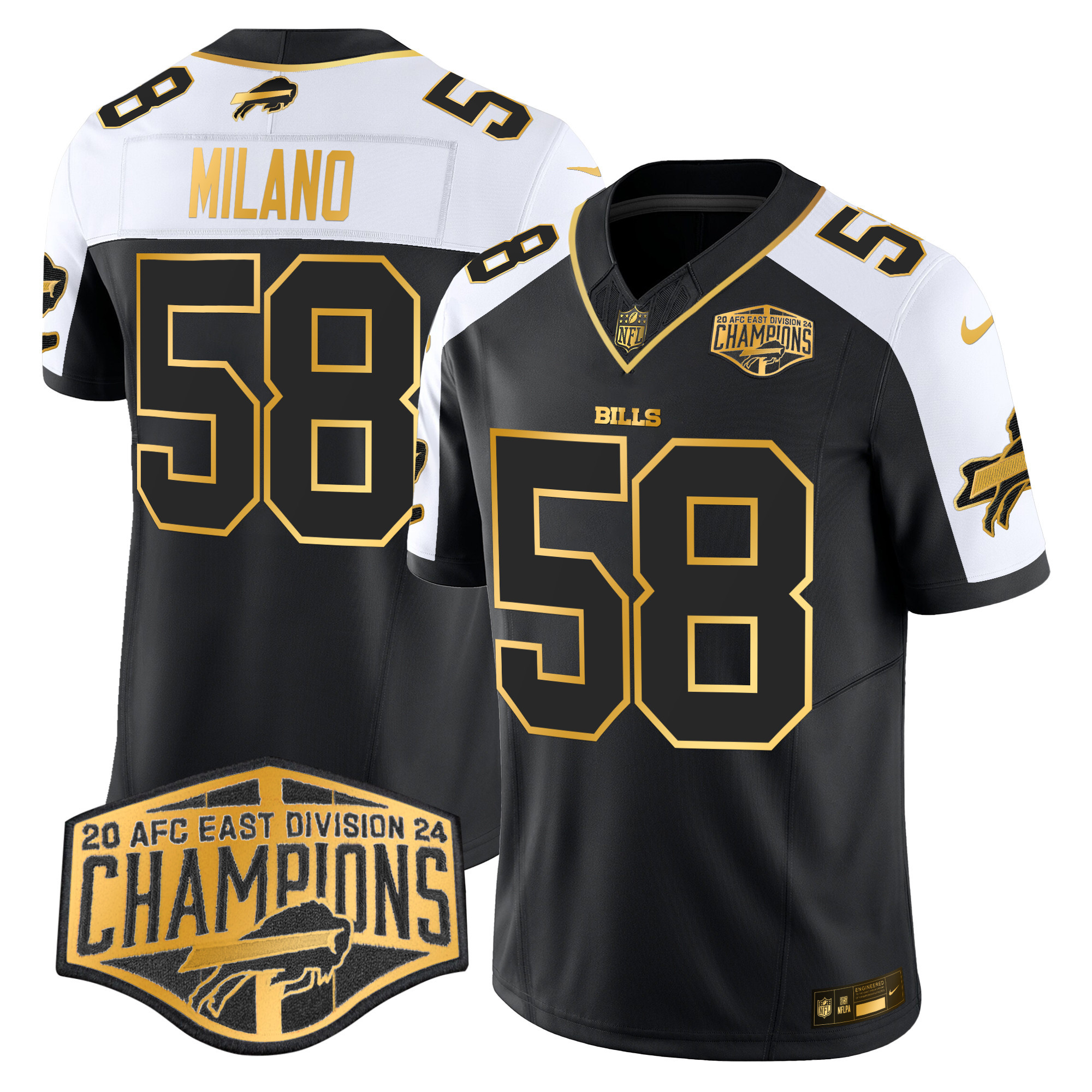 Matt Milano Men's Buffalo Bills 2024 AFC East Division Champions Gold Vapor Limited Alternate Jersey - All Stitched