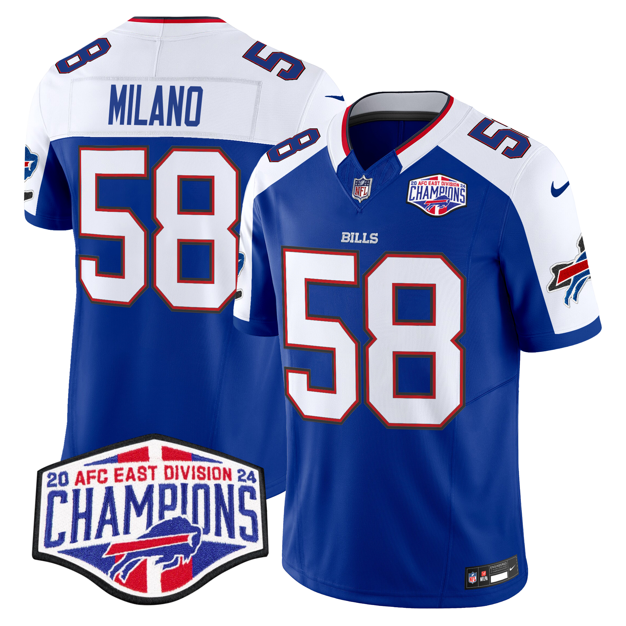 Matt Milano Men's Buffalo Bills 2024 AFC East Division Champions Vapor Limited Royal Alternate Jersey - All Stitched