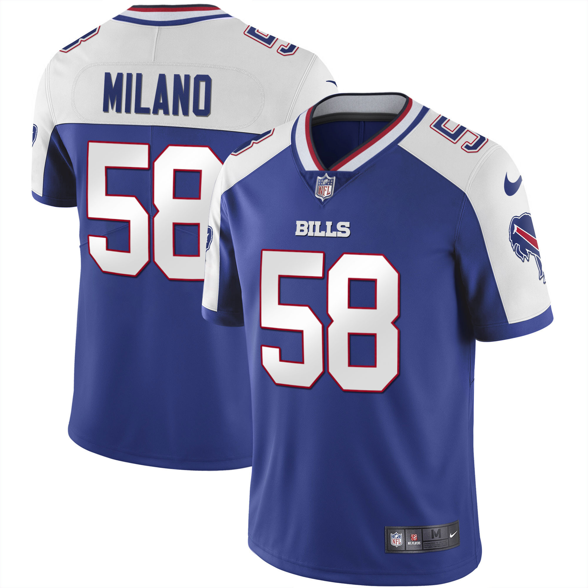 Matt Milano Men's Buffalo Bills Alternate Vapor Black Gold & Black Inverted Limited - All Stitched Royal White Jersey - All Stitched