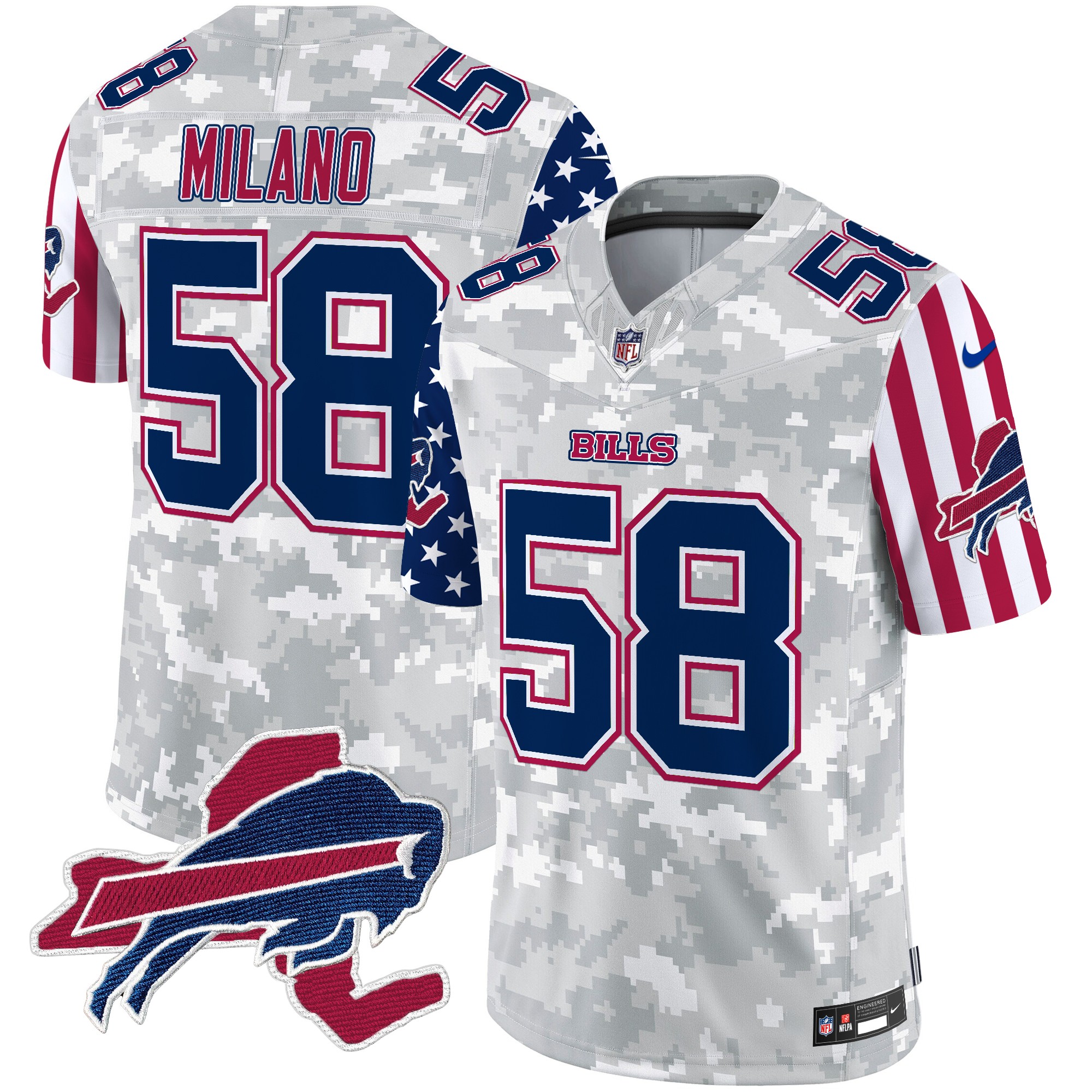 Matt Milano Men's Buffalo Bills American Style Vapor Limited Arctic Camo Jersey - All Stitched