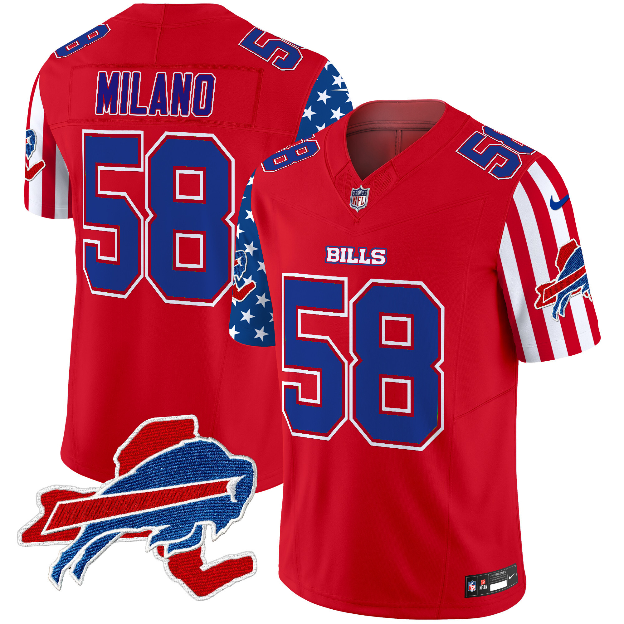 Matt Milano Men's Buffalo Bills American Style Vapor Limited Red Jersey - All Stitched