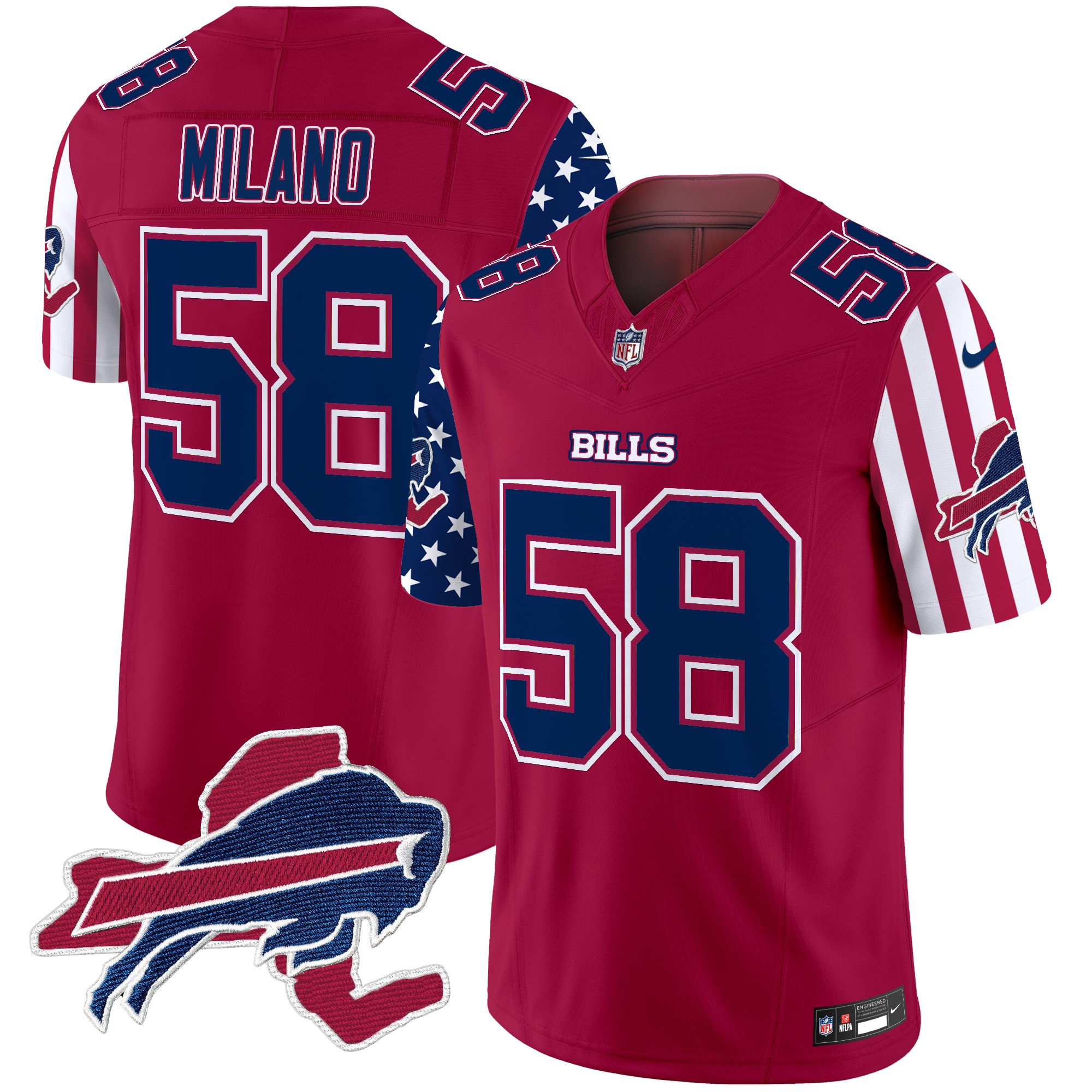 Matt Milano Men's Buffalo Bills American Style Vapor Limited Red Jersey - All Stitched