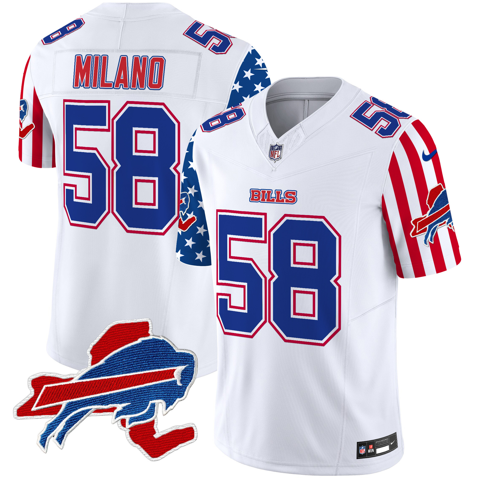 Matt Milano Men's Buffalo Bills American Style Vapor Limited White Jersey - All Stitched