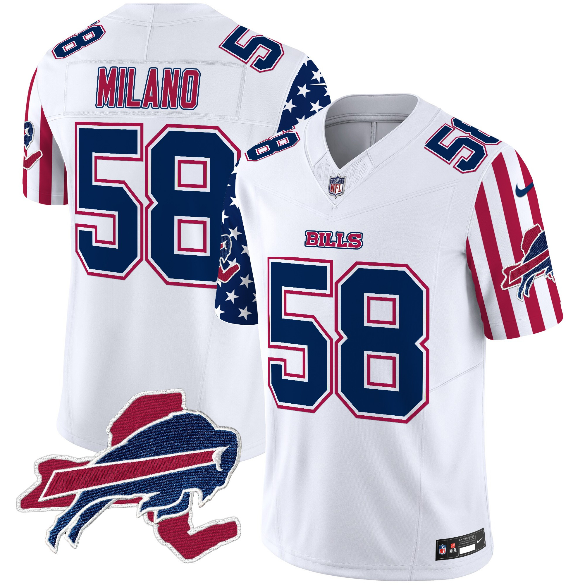 Matt Milano Men's Buffalo Bills American Style Vapor Limited White Jersey - All Stitched
